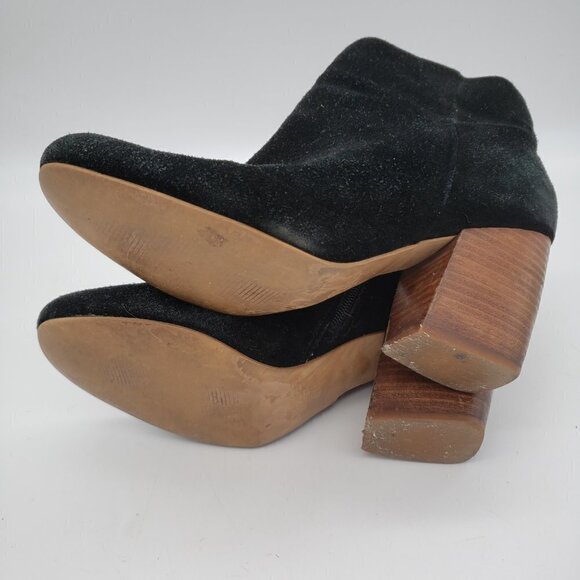 Crown Vintage Black Suede Zip-Up Booties Short Boots Size 9M - Picture 9 of 12